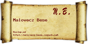 Malovecz Bese névjegykártya